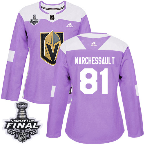 Adidas Golden Knights #81 Jonathan Marchessault Purple Authentic Fights Cancer 2018 Stanley Cup Final Women's Stitched NHL Jersey